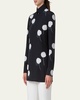 Windflower Print Silk Crepe Tunic Blouse