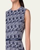 Abstract-Print Tulle Belted Midi Dress