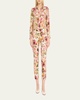 Daphne Floral Cigarette Cropped Cotton Twill Pants
