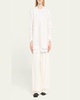 Layered Pleated-Sleeve Blazer