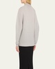 Funnel-Neck Circle Knit Wool Top