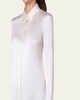 Button Down Silk Satin Stretch Blouse