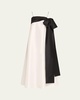 Colorblock Flowy Long Dress with Bow