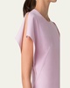 Slit-Sleeve Denim Stretch A-Line Midi Dress