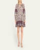 Abri Floral Long-Sleeve Mini Dress