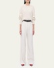 Pleated Wide Leg Wool Trousers