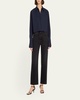 Cam Pleated Long-Sleeve Top