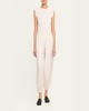 High-Rise Tapered Silk Twill Trousers