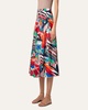 Sea Clipper Print Flared Midi Skirt