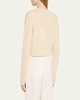 Cable Alpaca Cropped Cardigan Sweater