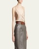 Satin Blouse with Lace Detail