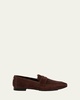 Coffee Suede Flat Loafers