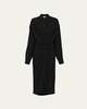 Sable Twisted-Front Midi Dress