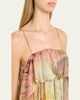 Tallow Printed Ruffle Maxi Dress