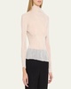 Chiffon Twist Crinkled Turtleneck Top