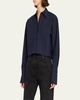 Cam Pleated Long-Sleeve Top