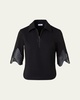 Waved Lace Borders Polo Jersey Shirt