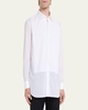 Pleated Poplin French-Cuff Dress Shirt