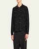 Men's Crystal-Embellished Polo Sweater