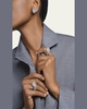 Small 18K White Gold Plum de Paon Feather Ring with Diamonds