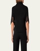 Waved Lace Borders Polo Jersey Shirt