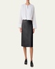 Midi Straight Leather Skirt