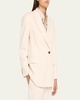Diagonal Button-Front Viscose Blazer