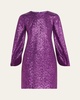 Sequin Jersey Mini Dress with Split Sleeves