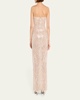 Giselle Blanc Strapless Bead & Sequin Gown