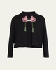 Abilene Beaded Flower Wool Cardigan
