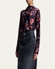 Georgia Abstract-Print Silk Top