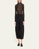Chiffon Twist Crinkled Turtleneck Top