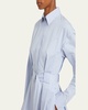 Violan Stripe Belted Poplin Mini Dress