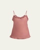 Lingerie Tulle Ruffle-Trim Silk Camisole