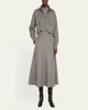 Fluid Wool Cropped Shirt Jacket with Patch Pockets