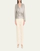 Pleated Cady Straight-Leg Tuxedo Trousers