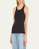 Long Ribbed Cotton Tank Top