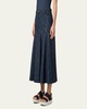 Cotton Wool Denim Midi Skirt
