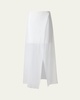 Long Organza Overlay Silk Double-Face Skirt