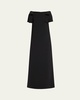 Shoulder Bow Crepe Column Gown