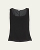 Scoop-Neck Silk Georgette Tank Top