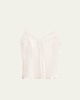 Love Me Sleeveless Lace-Trim Silk Top