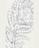 Small 18K White Gold Plum de Paon Feather Ring with Diamonds