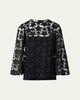3D Star Embroidery Tulle Loose Blouse