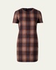 Reversible Check Silk Short Dress