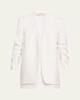 Layered Pleated-Sleeve Blazer