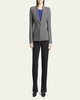 Diagonal Stripe Single-Breasted Jersey Jacket