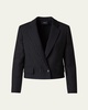 Adele Pinstripe Double-Breasted Short Jacket