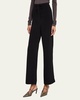 Striped Woven Straight-Leg Ankle Pull-On Trousers