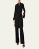 Pinstripe Belted Wool Shirt Dress